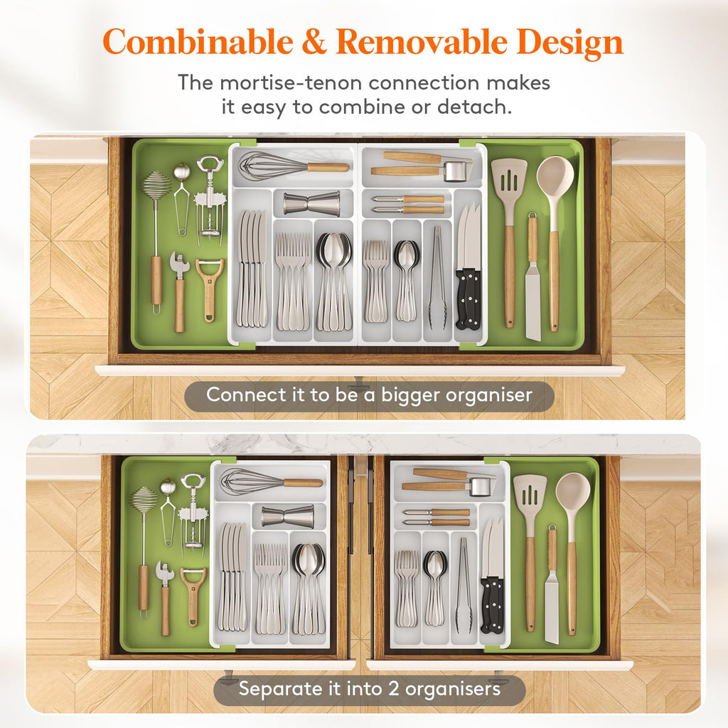 Lifewit Extra Large Cutlery Drawer Organiser | Expandable Utensil Tray