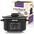 Crock-Pot Digital Slow Cooker | 4.7L Hinged Lid Programmable Timer – Black