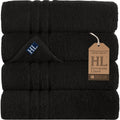 Hammam Linen Turkish Cotton Bath Towels – 4-Pack Soft Black Set
