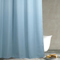PopKozzi Aqua Blue Waffle Shower Curtain | Heavy Duty Textured Fabric
