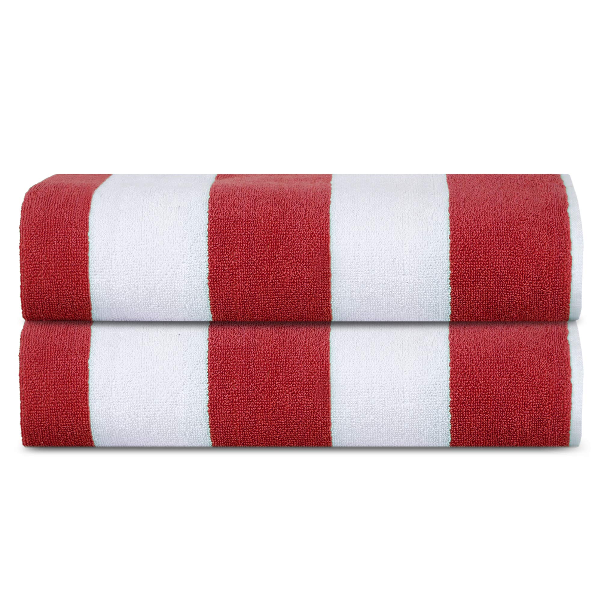 SweetNeedle Cabana Striped Beach Towels - 100% Cotton, Pack of 2