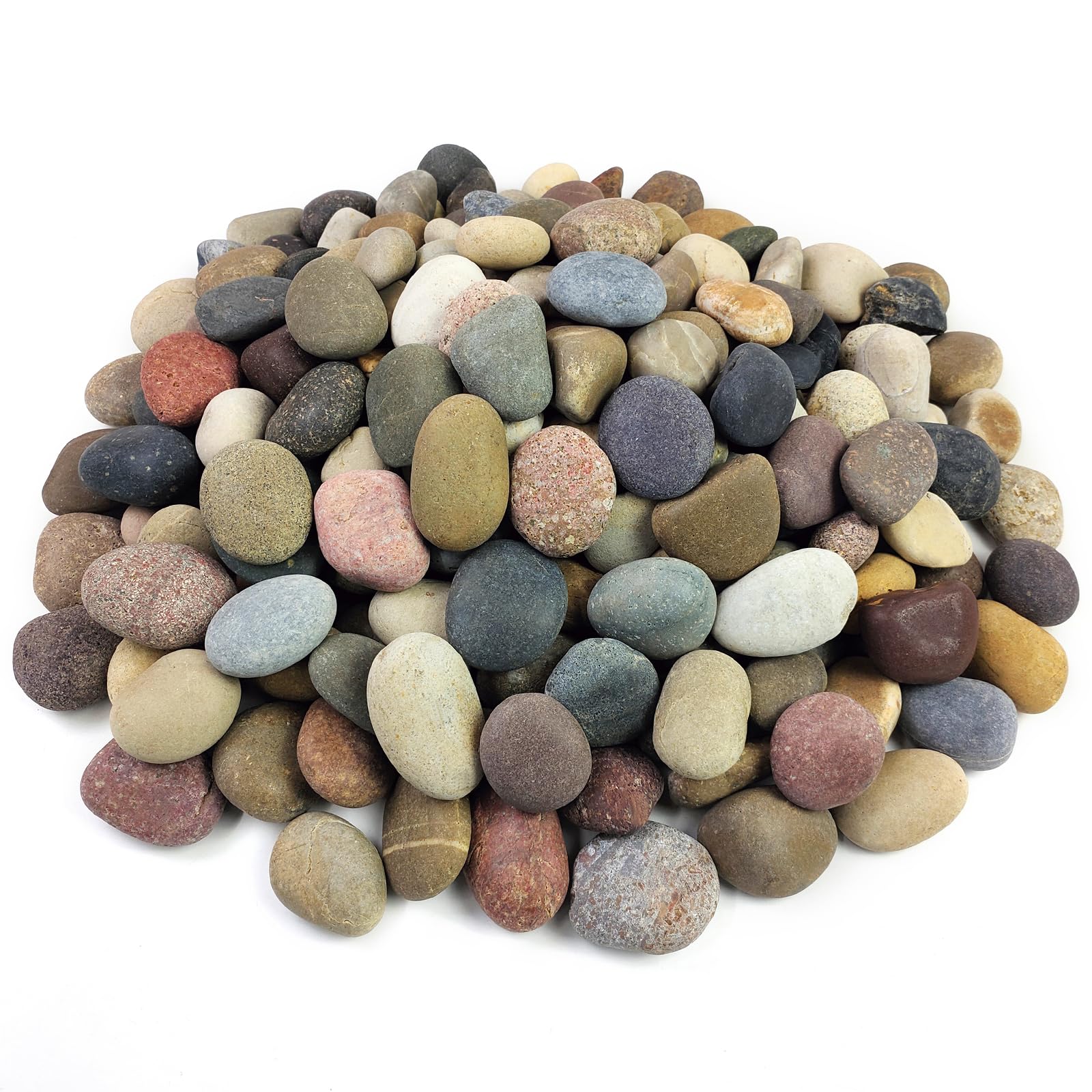 FANTIAN 20 lbs Natural River Stones – 2-4 cm Decorative Garden Cobbles