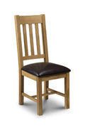 Julian Bowen Astoria Dining Chairs - Set of 2 - Oak & Faux Leather