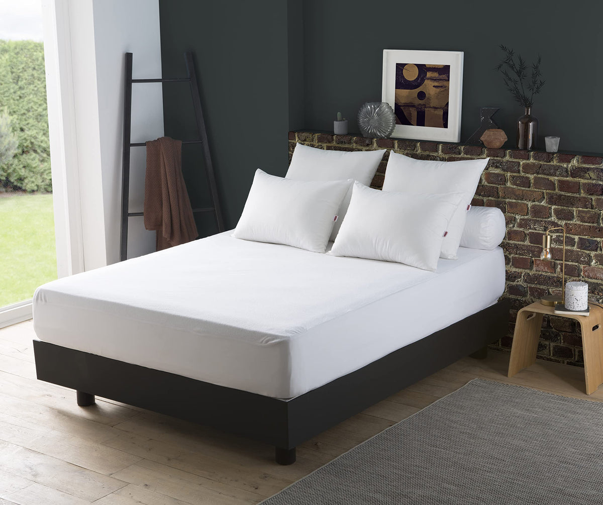Dodo Cosy Terry Mattress Protector, White, 200 x 160 cm - image 1