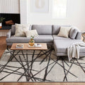 Calore Modern Abstract Area Rug – Non-Slip Short Pile Beige Carpet