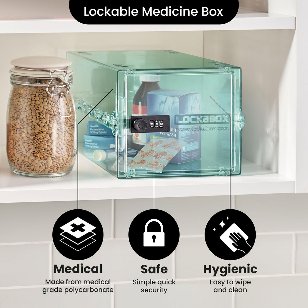 Lockabox One Medi Green | 10L Lockable Storage Box for Food and Medicine