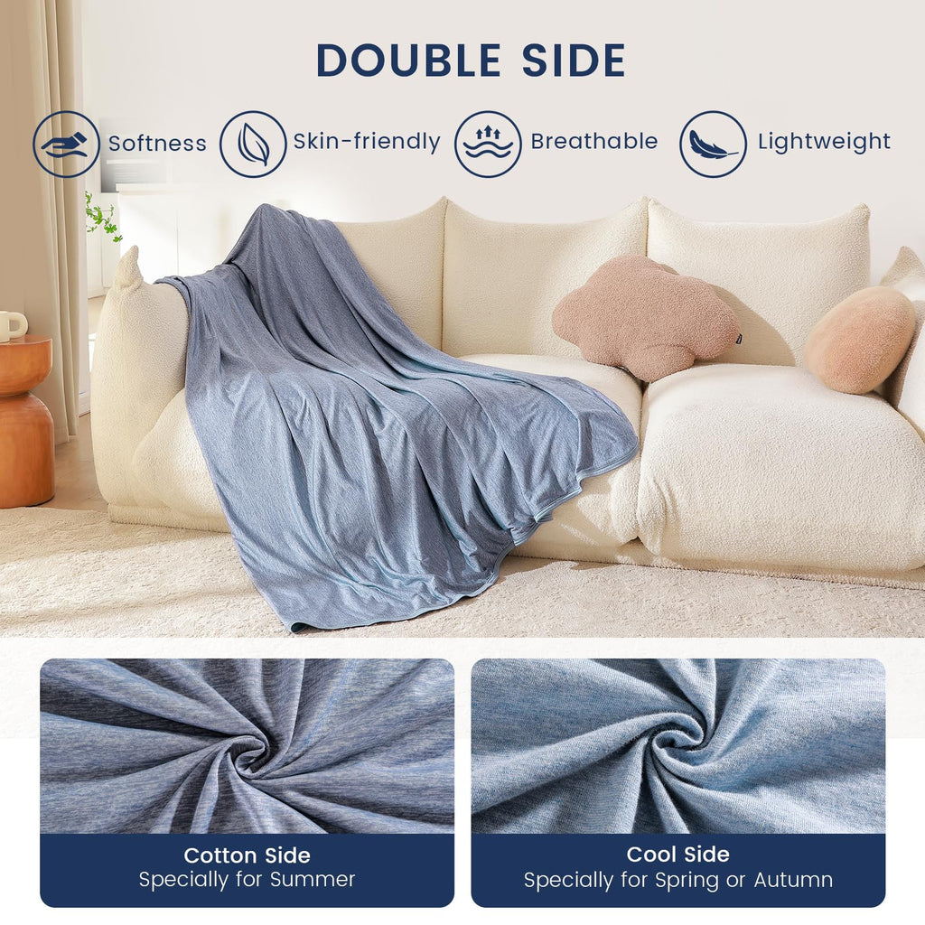 Danctec Cooling Blanket for Night Sweats | Lightweight Summer Throw, Grey