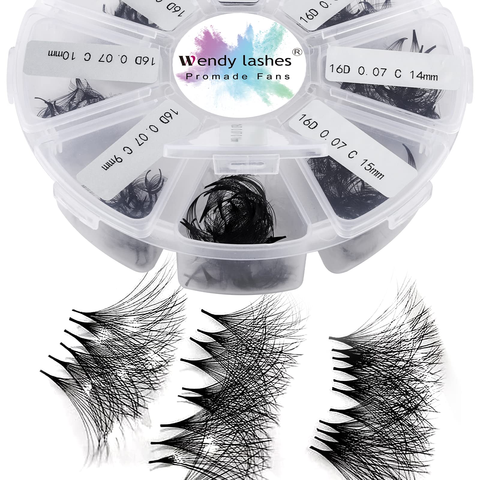 Jolof Store 16D Premade Fan Eyelash Extensions | D Curl Mixed Tray