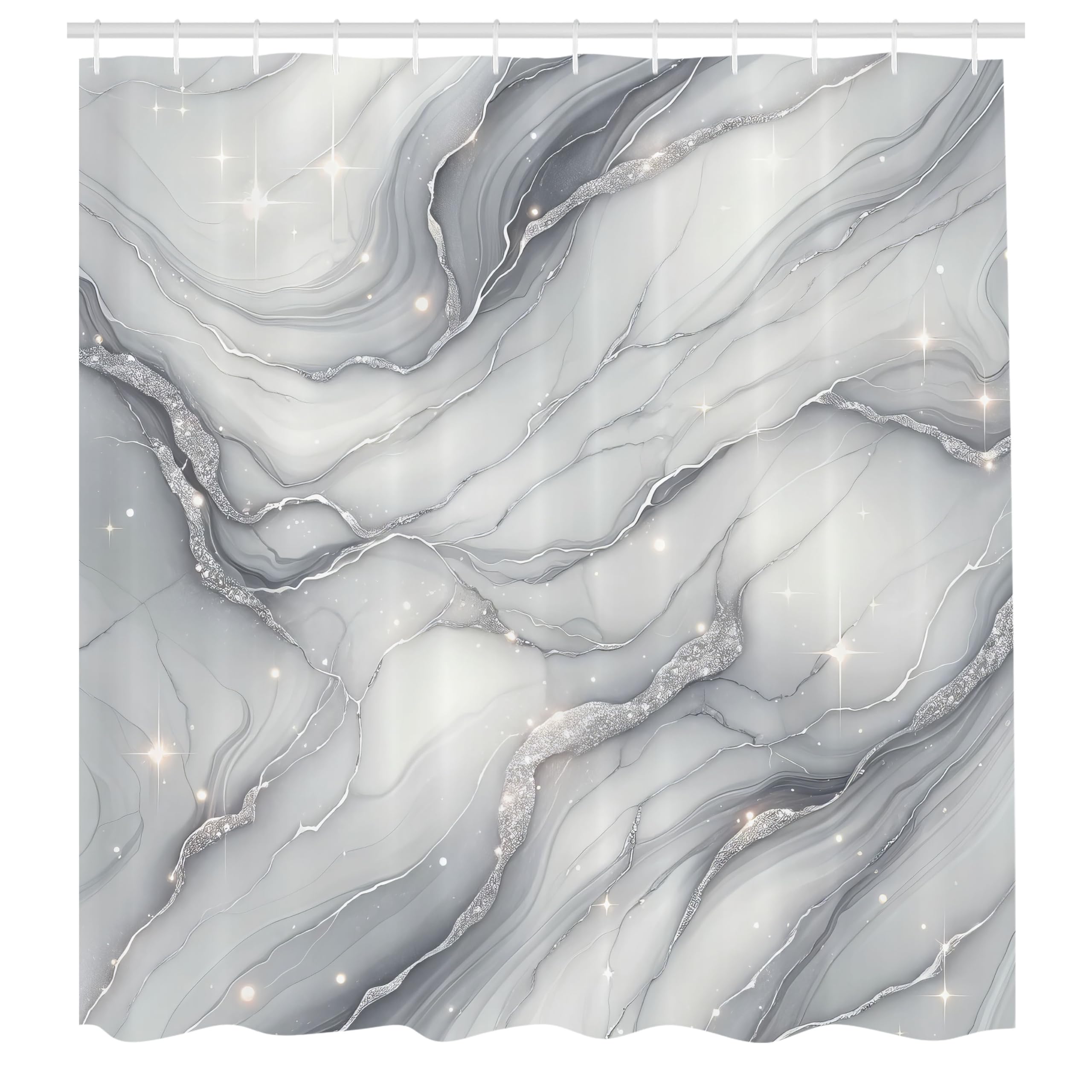 Abakuhaus Marble Print Shower Curtain | Waterproof Fabric Decor, 175x200cm