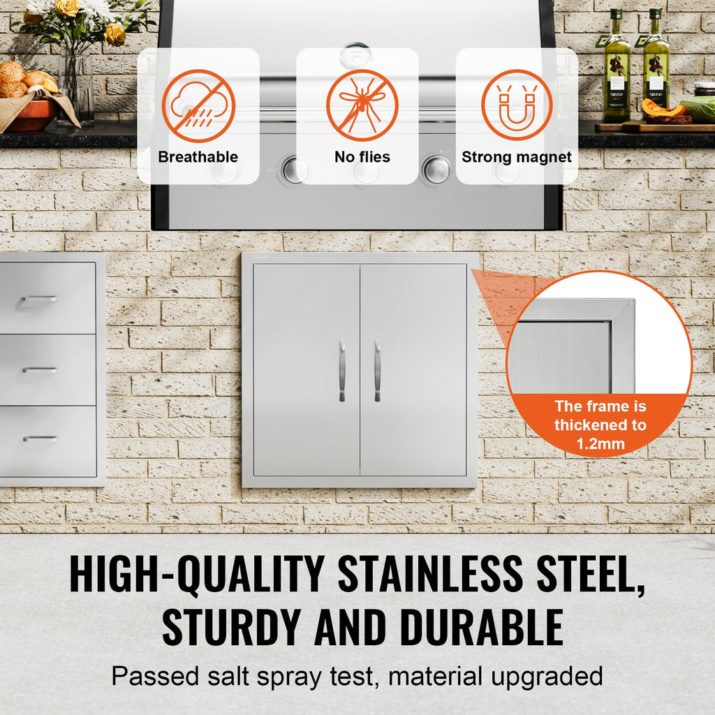 VEVOR 24x24" BBQ Access Door | Stainless Steel Double Outdoor Kitchen Door