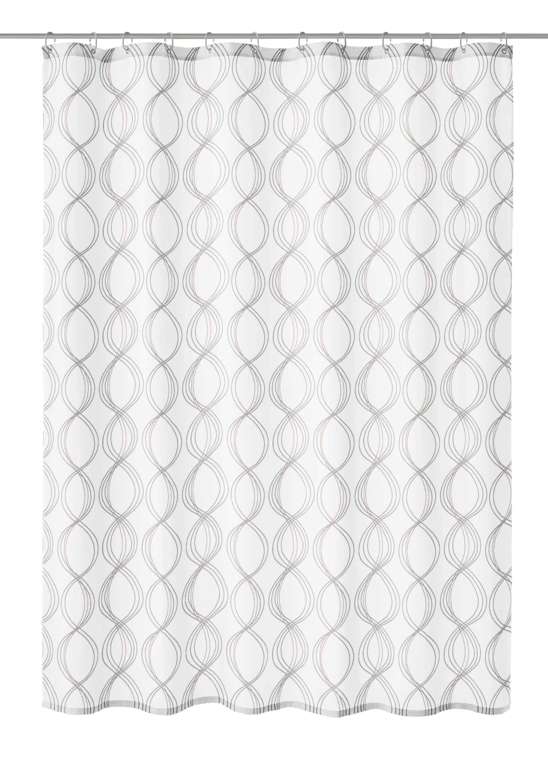 Kleine Wolke Classy Textile Shower Curtain - White Polyester - 180x200cm
