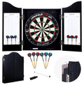 Engelhart Wooden Dart Cabinet Set | Sisal Dartboard & 6 Steel Darts