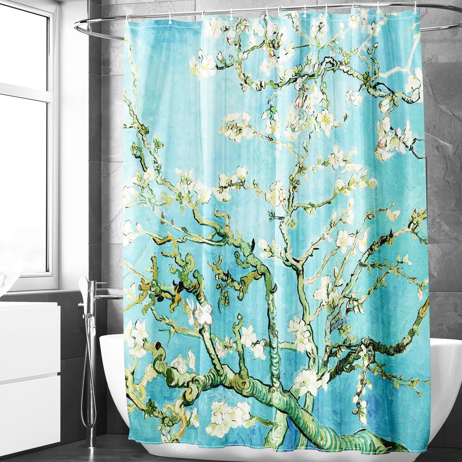 Berkin Arts Almond Blossom Shower Curtain | 70x70 Waterproof Polyester