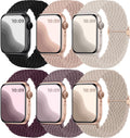 Maledan Braided Solo Loop Apple Watch Bands - 6 Pack Nylon Sport Straps