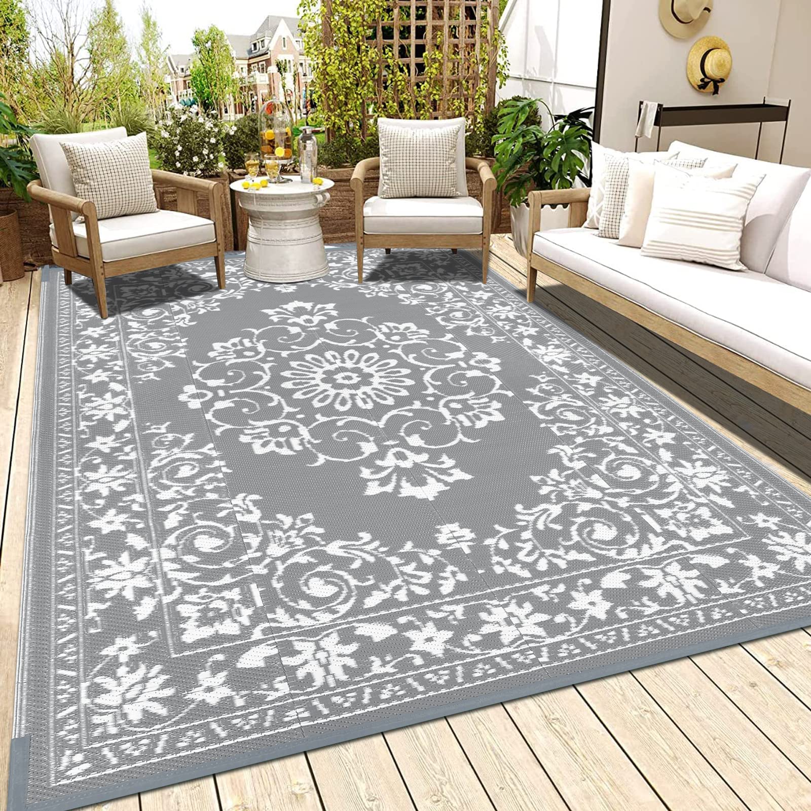 Enyhom Reversible Outdoor Rug | 180x270cm Waterproof Camping Patio Mat