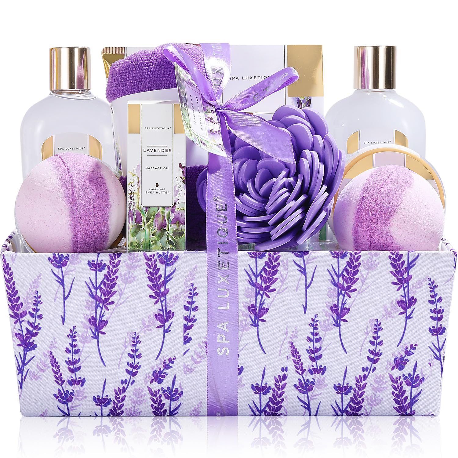Spa Luxetique Lavender Spa Gift Set – 12pc Pamper Hamper for Women
