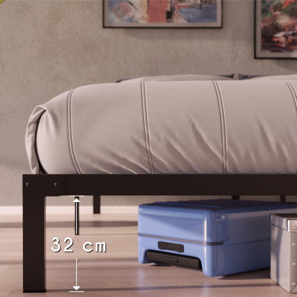 Dreamzie Metal Single Bed Frame 90x190cm | Sturdy Platform with Storage