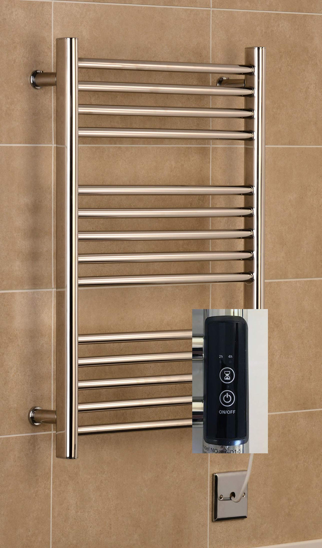 Manissa Siena Electric Heated Towel Rail | Stainless Steel 720x600mm