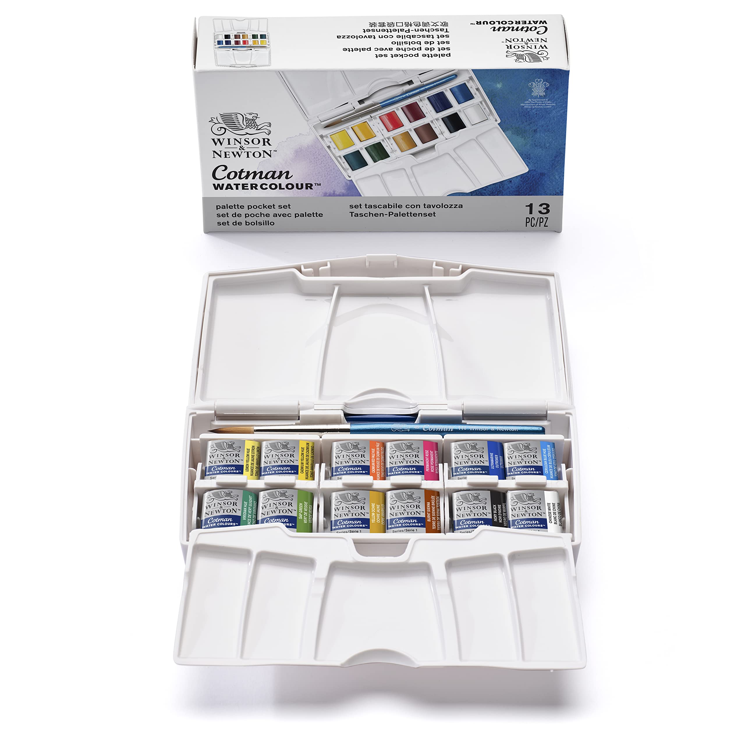 Winsor & Newton Watercolour Half Pan Compact Set | Portable Painting Kit