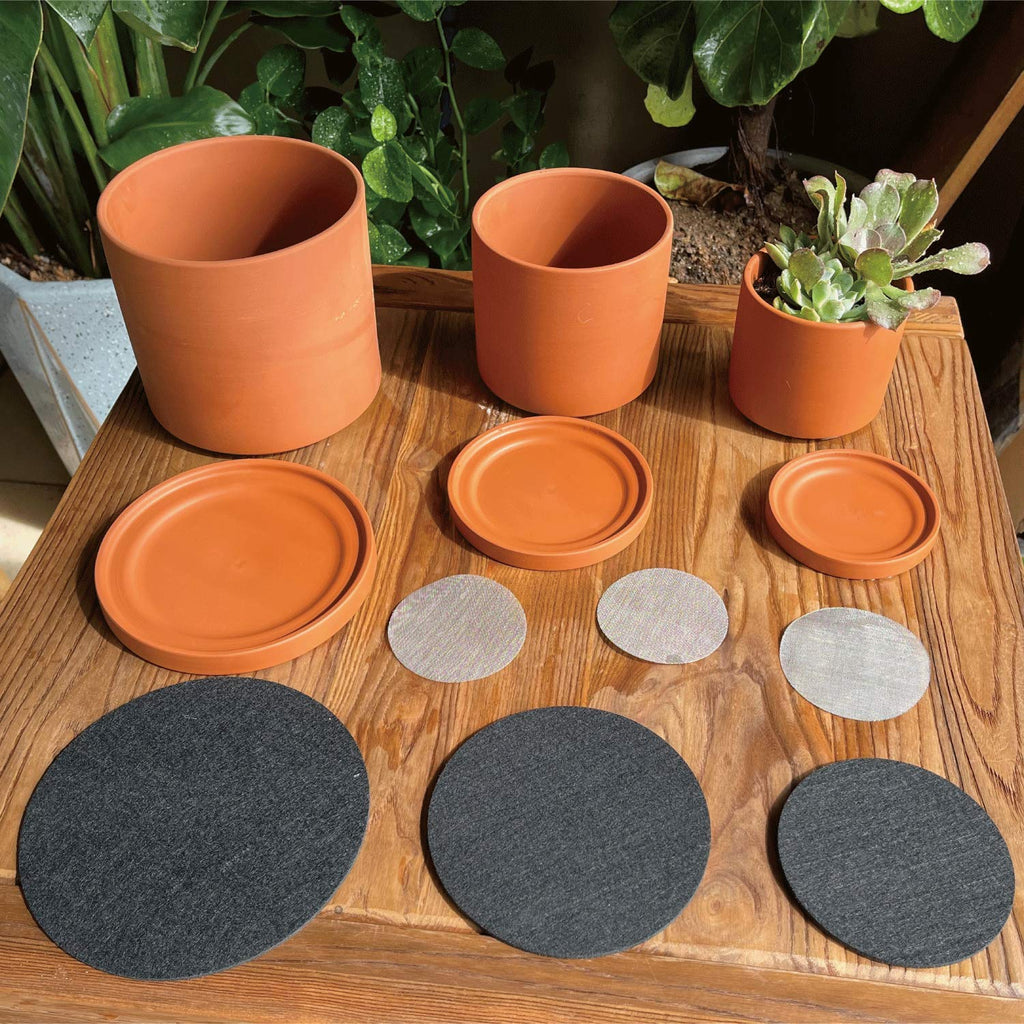 D'vine Dev Terracotta Succulent Planter Pots with Drainage - Set of 3