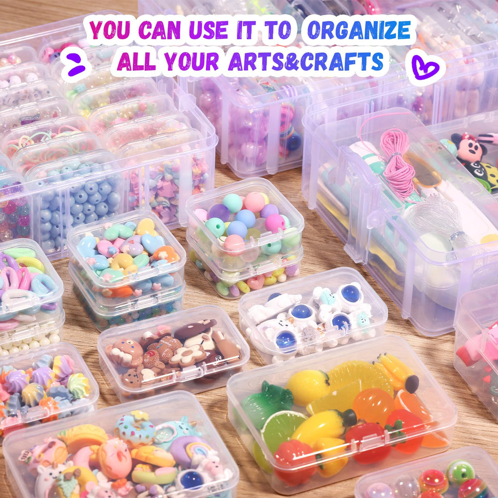 Funtopia Craft Organiser 59 Pack, 3-Tier Stackable Container Box with Lids - image 4