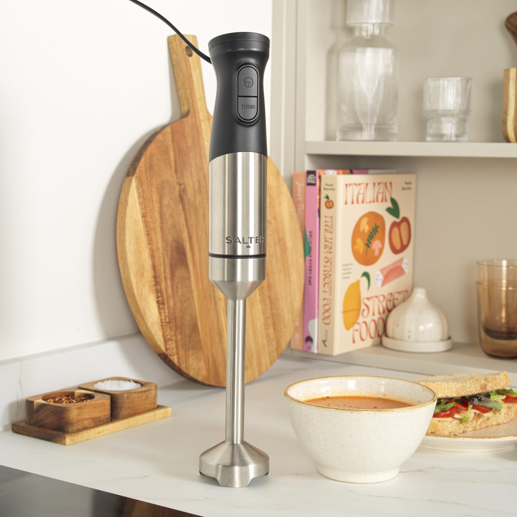 Salter 5-in-1 Food Chopper & Stick Blender – 1.2L Bowl, 1500W, Stainless Steel