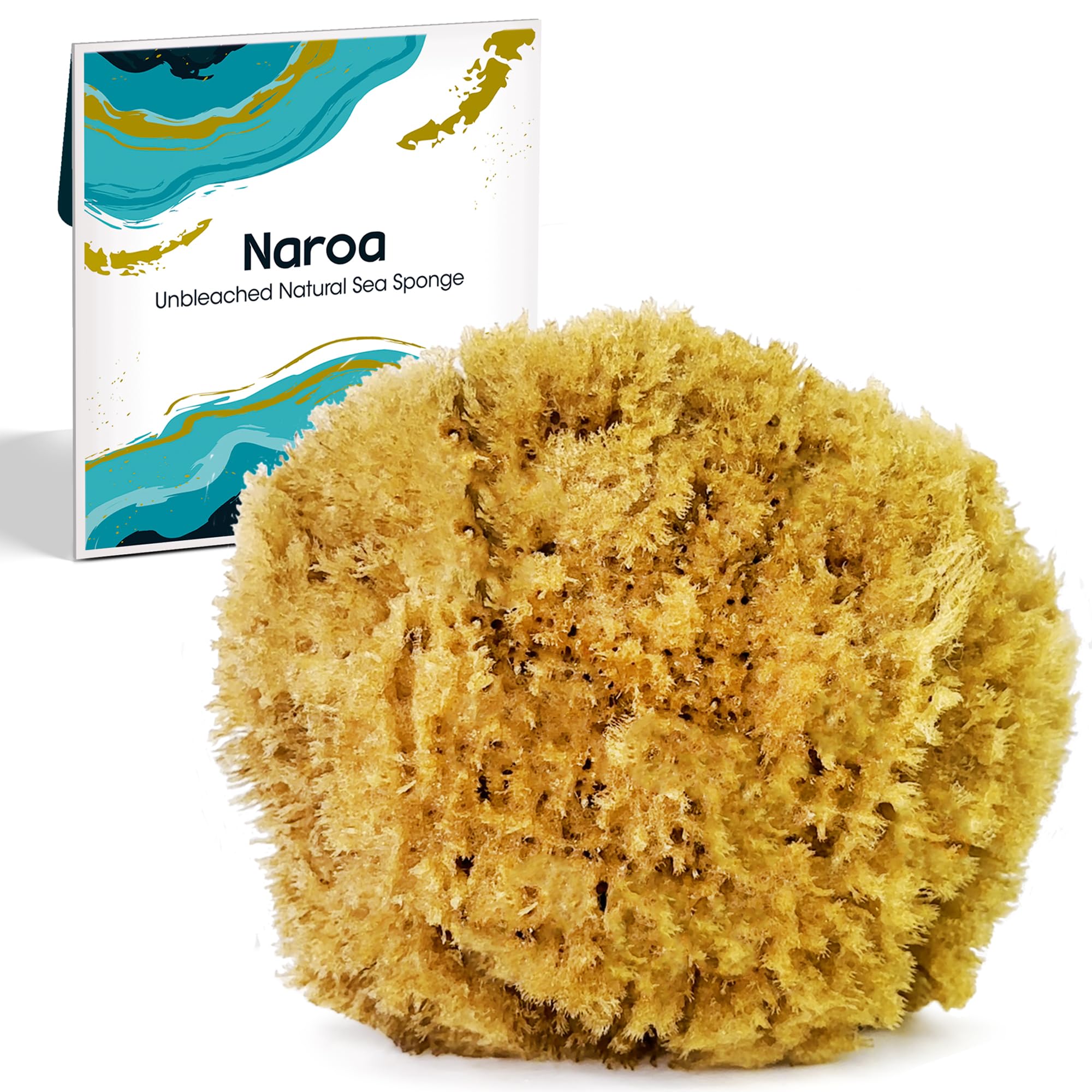 Naroa Natural Sea Sponge – XL Unbleached Exfoliating Body Scrubber