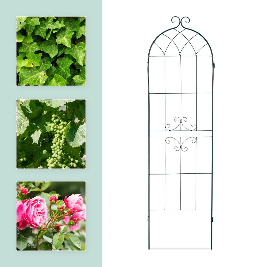 Relaxdays Metal Garden Trellis Set of 2 – 180x50cm Dark Green Lattice