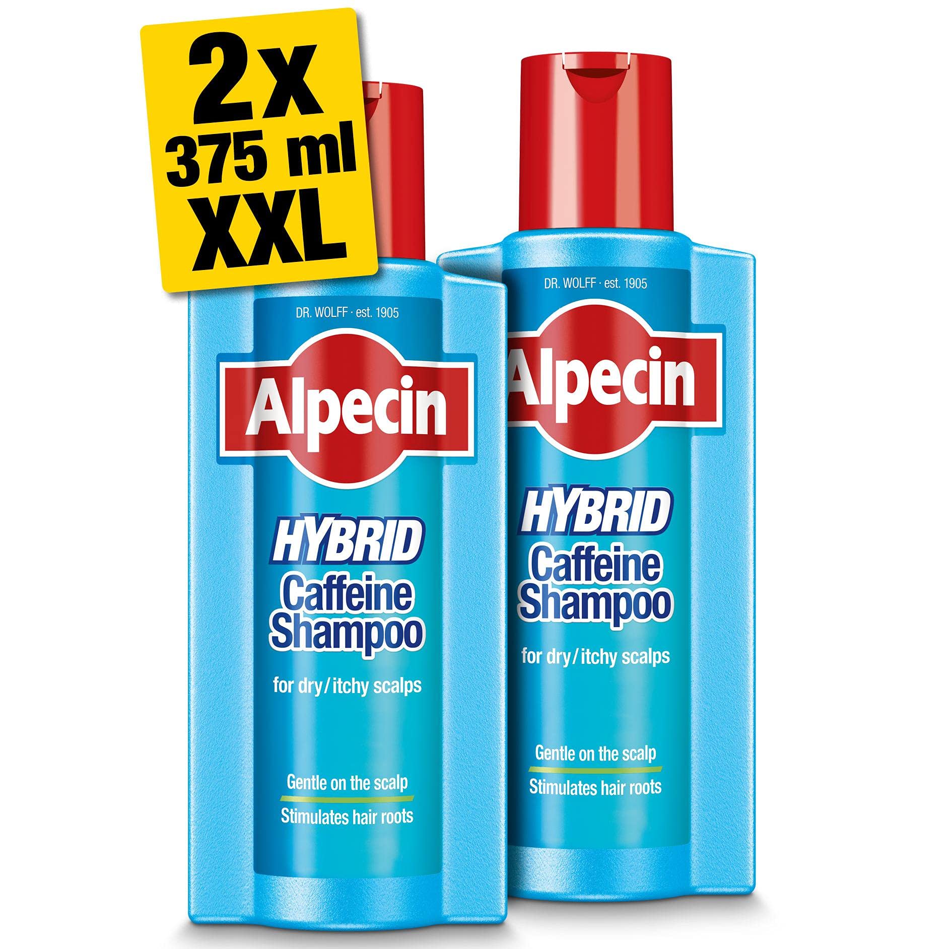 Alpecin Hybrid Caffeine Shampoo for Sensitive Scalp & Thinning Hair - 2x 375ml