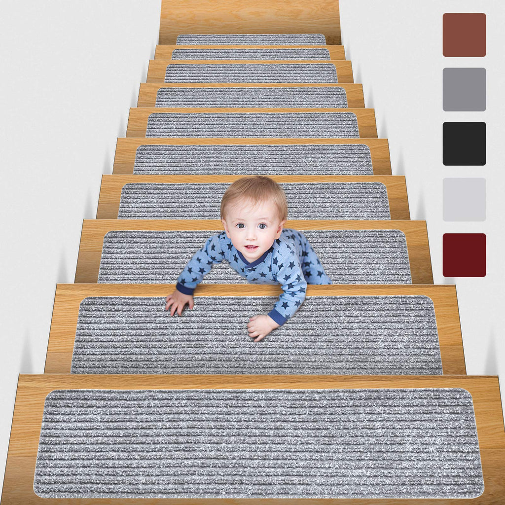 MBIGM Non-Slip Carpet Stair Treads | 15-Pack 8"x30" Indoor Safety Rugs