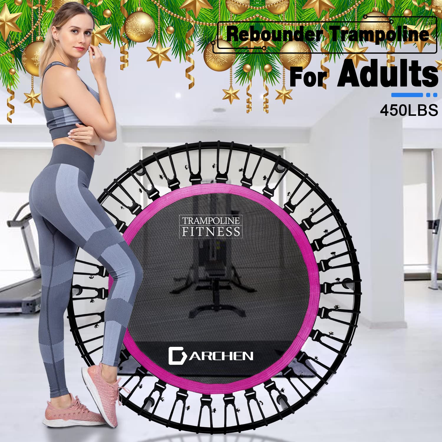 Darchen Mini Trampoline – 200kg Adult Rebounder for Fitness & Cardio