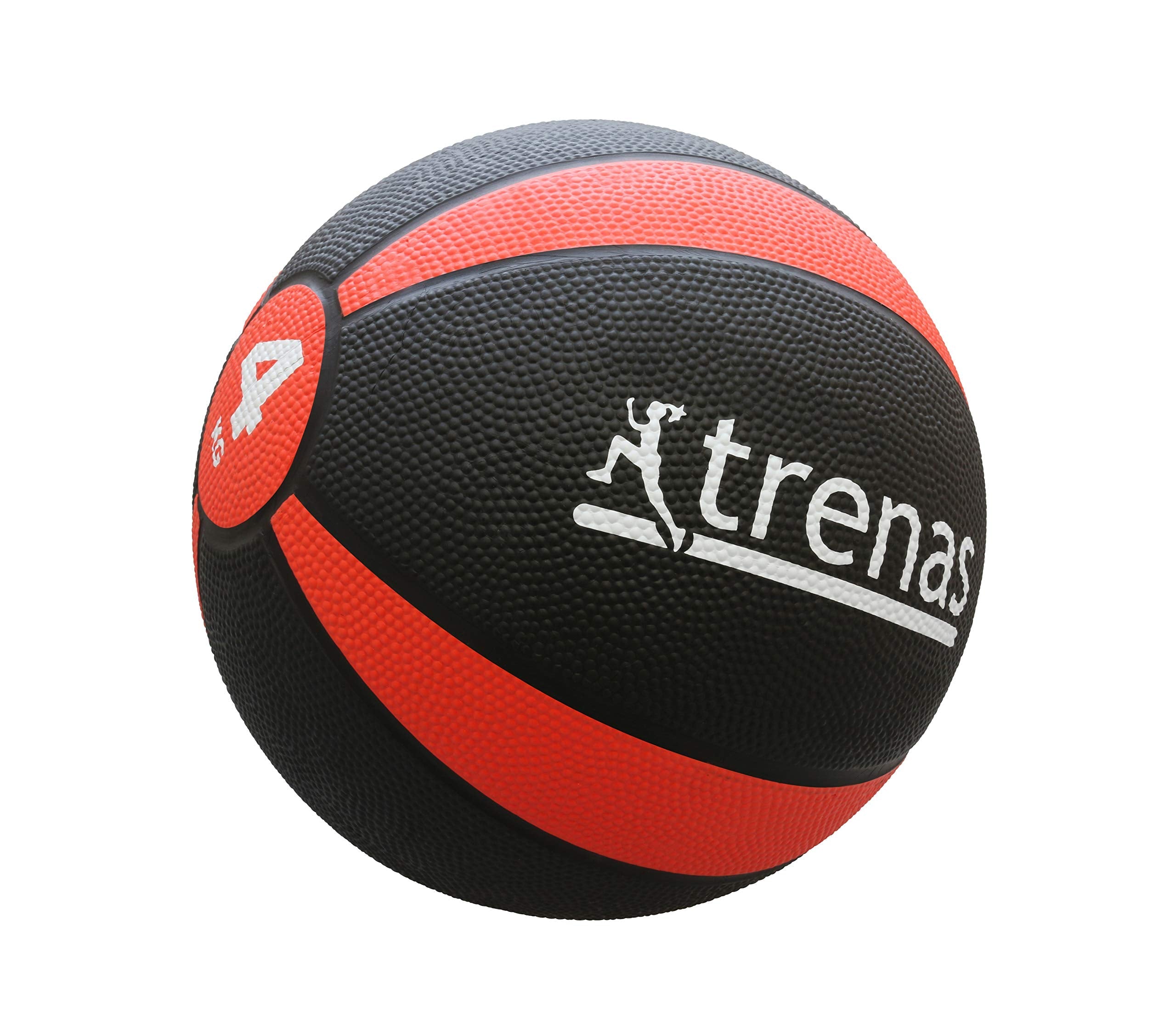 TRENAS PRO Rubber Medicine Ball - 4 KG Durable Non-Slip Fitness Ball