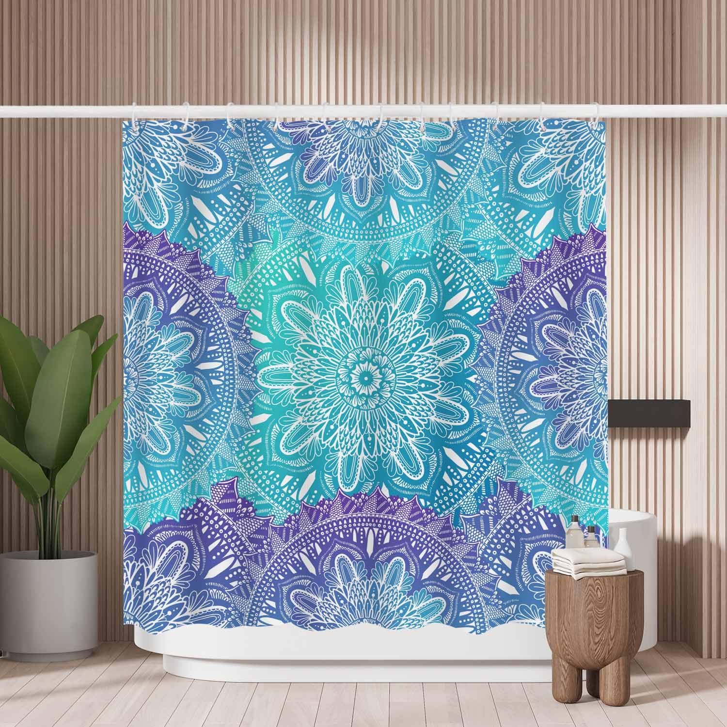 Woutay Mandala Shower Curtain – Mold Resistant Waterproof Polyester