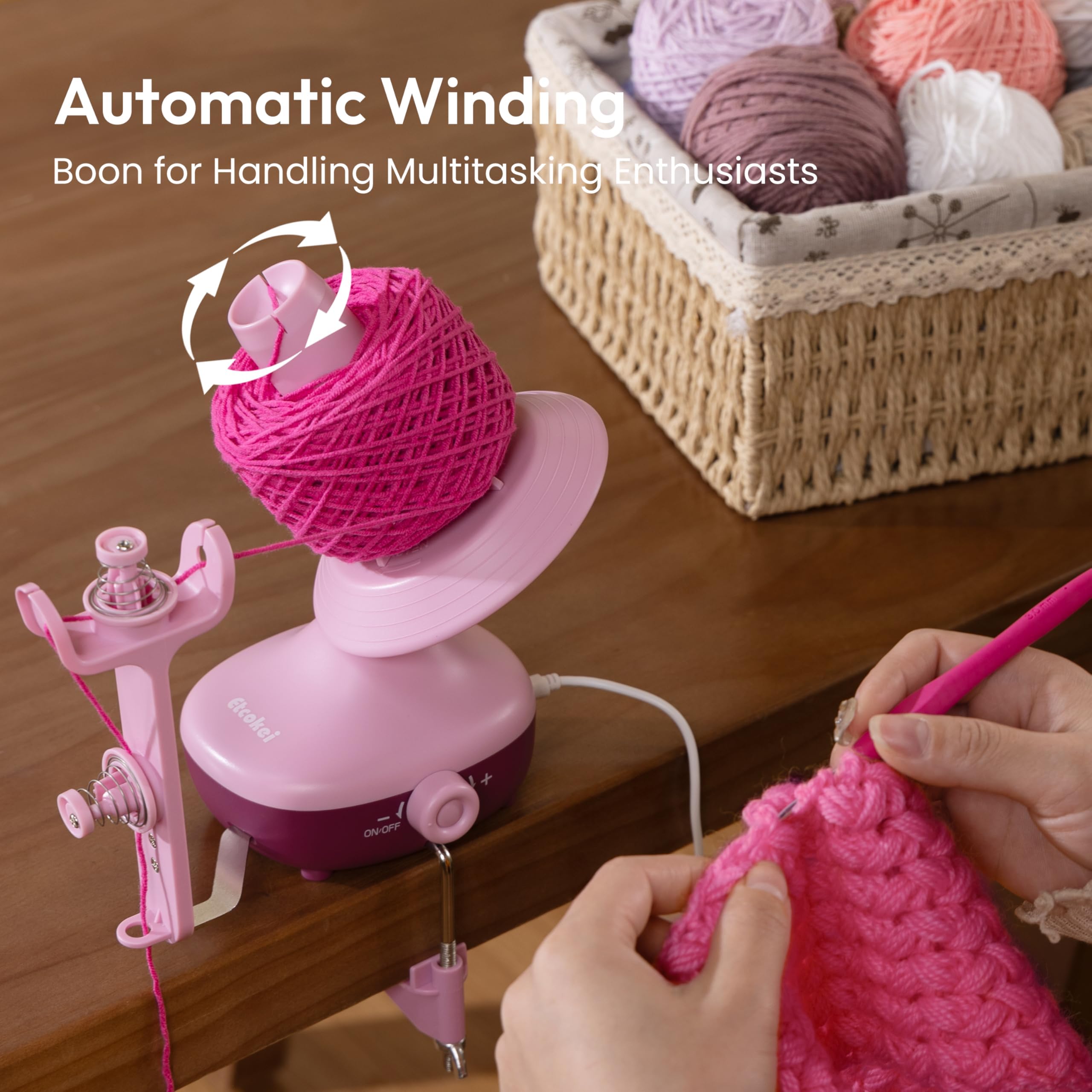 Etcokei Electric Yarn Winder – Automatic Wool Ball Winder with Stepless Speed