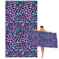 Purple Leopard Microfibre Beach Towel – Quick Dry & Sand Free