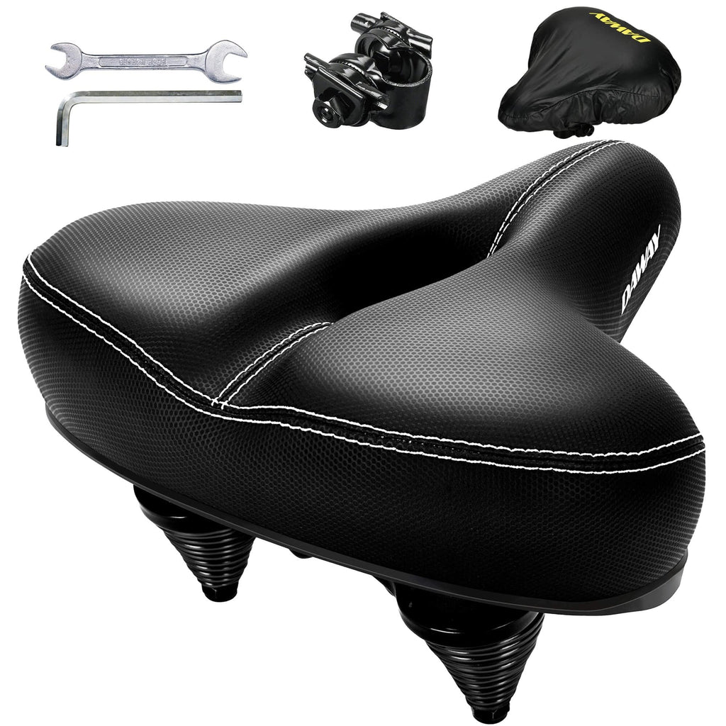 DAWAY C30 Wide Bike Seat - Memory Foam Oversized Bicycle Saddle for Peloton