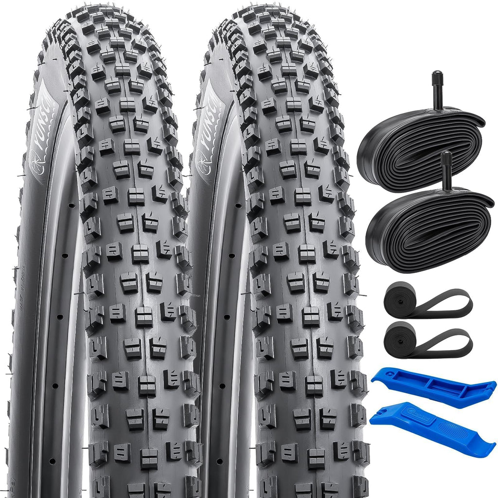 YunSCM 26x2.35 MTB Bike Tyres and Tubes - 60TPI Foldable Puncture Resistant