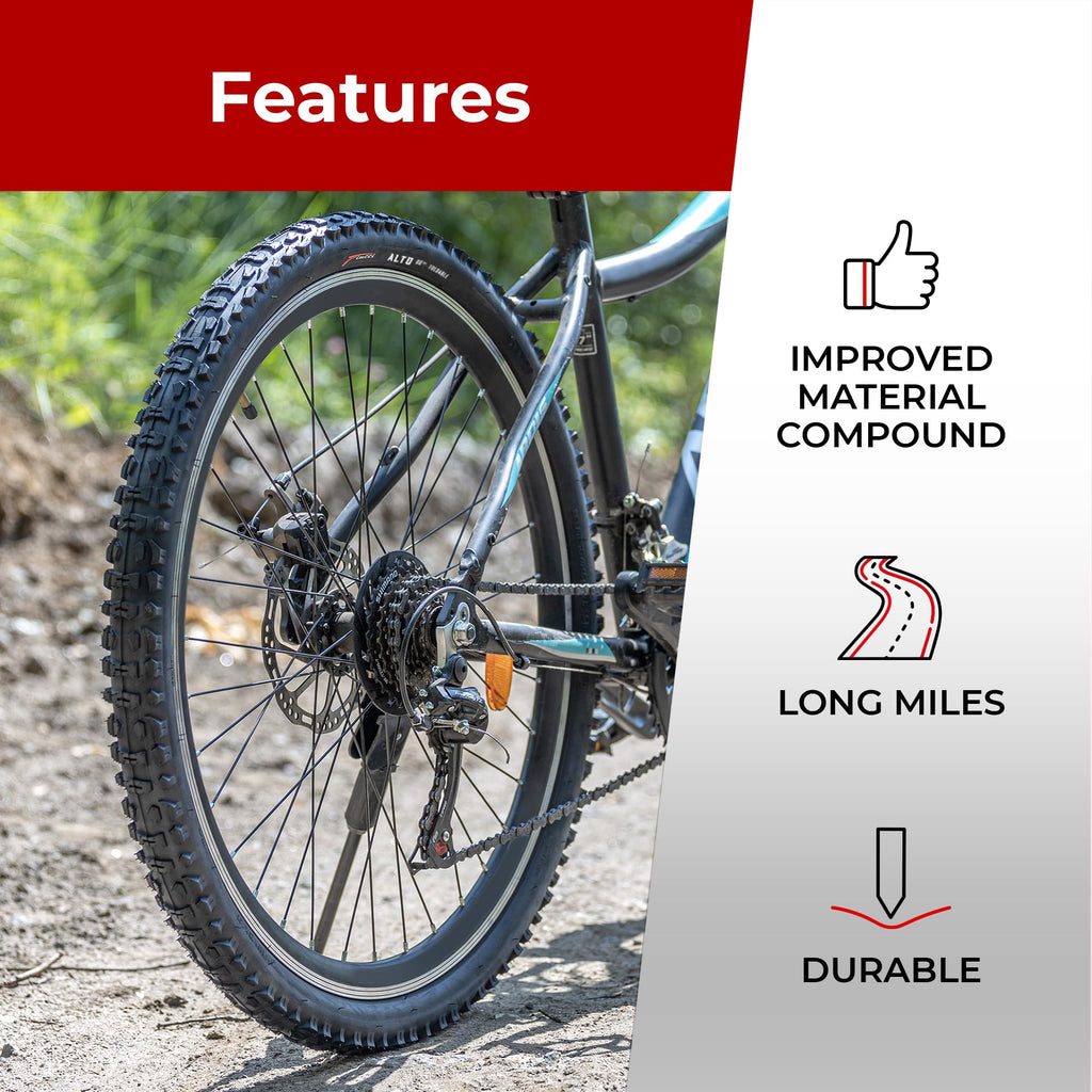 Fincci Pair 26 x 1.95 MTB Bike Tyres | Foldable 60 TPI Nylon Tires