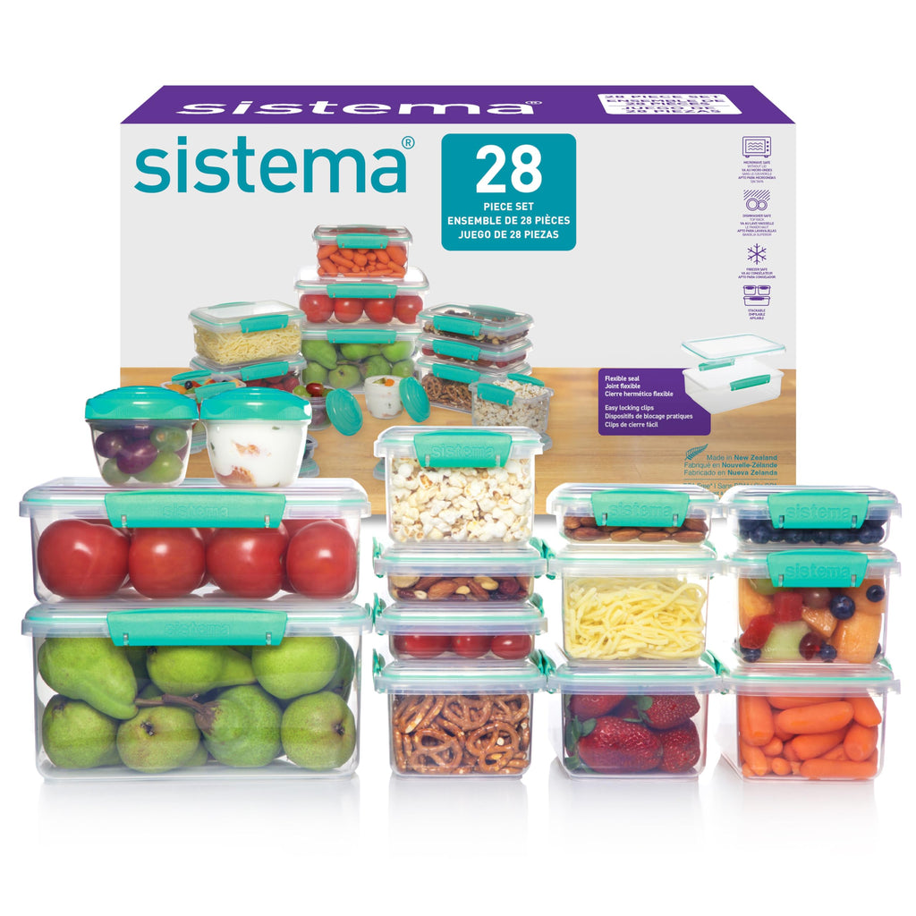 Sistema KLIP IT Food Storage Containers | 28-Piece Airtight Meal Prep Set