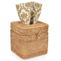 Square Rattan Tissue Box Cover – Handmade Wicker Holder