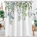 Jolof Store Green Leaves Shower Curtain | Anti-Mould Polyester, 80x180cm