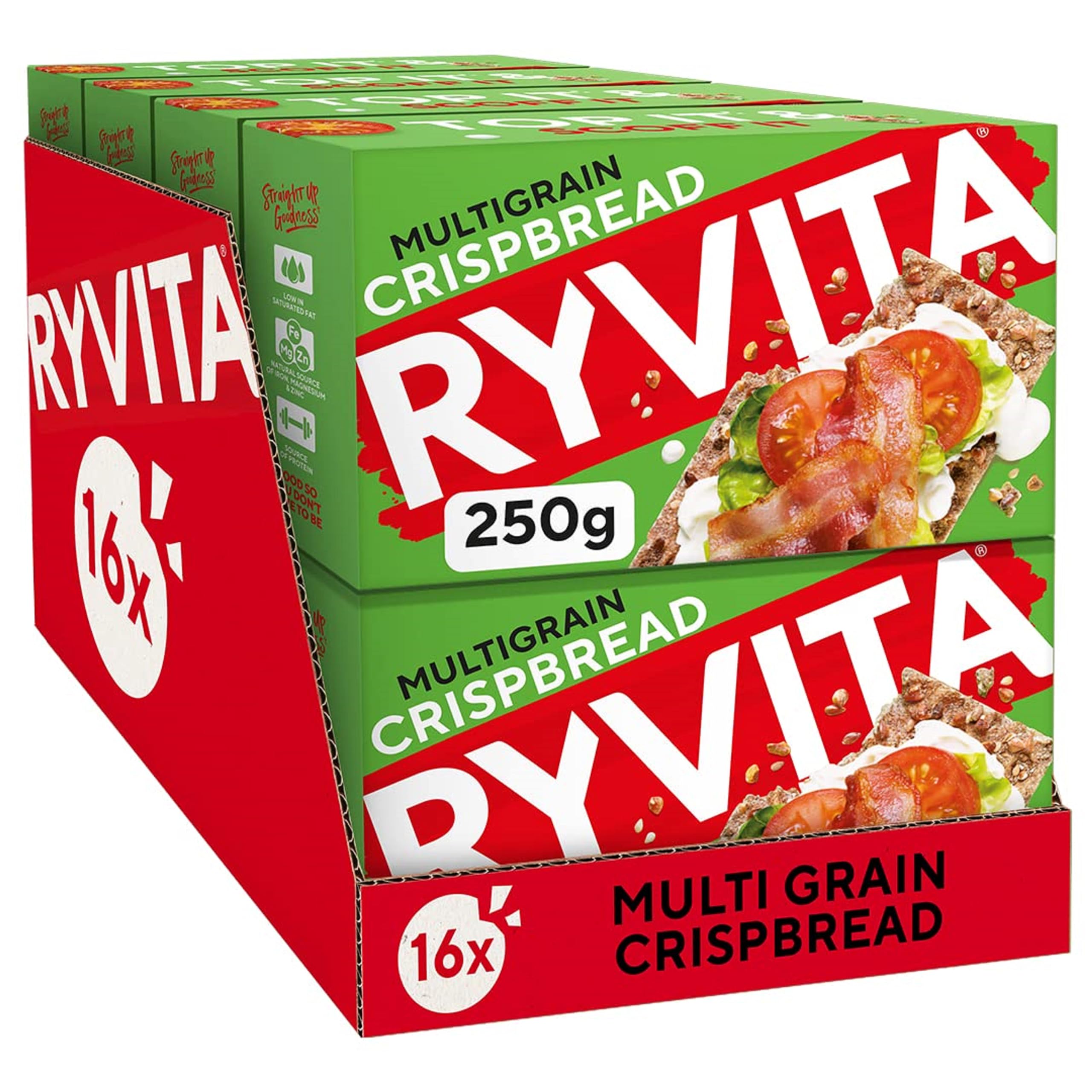 Ryvita Multigrain Crispbread – High Fibre Wholegrain Rye – 16 x 250g