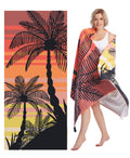 Style Slice Sand Free Microfibre Beach Towel – Quick Dry XL Palm Tree Sunset