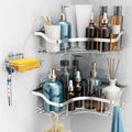 OETAMS Shower Caddy Corner with Soap Holder 3 Pack Shower Organizer Sliver