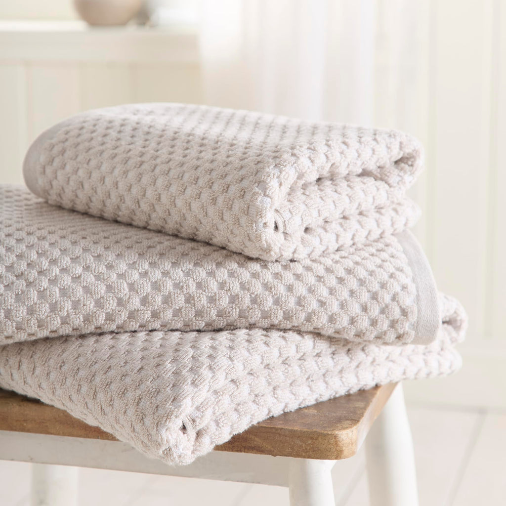 Dreams & Drapes Popcorn Check Hand Towel Natural – Soft Absorbent 100% Cotton Jacquard Check Bathroom Towel, Quick‑Dry - image 3