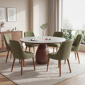 Dining Chairs Set of 6, Upholstered Dining Room Chairs with Ergonomic High Back, Thick Padded Seat, Skin-Friendly Fabric - image 1