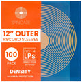 Spincare 12 Inch UV Protection Vinyl Record Sleeves - 100 Pack LP Covers