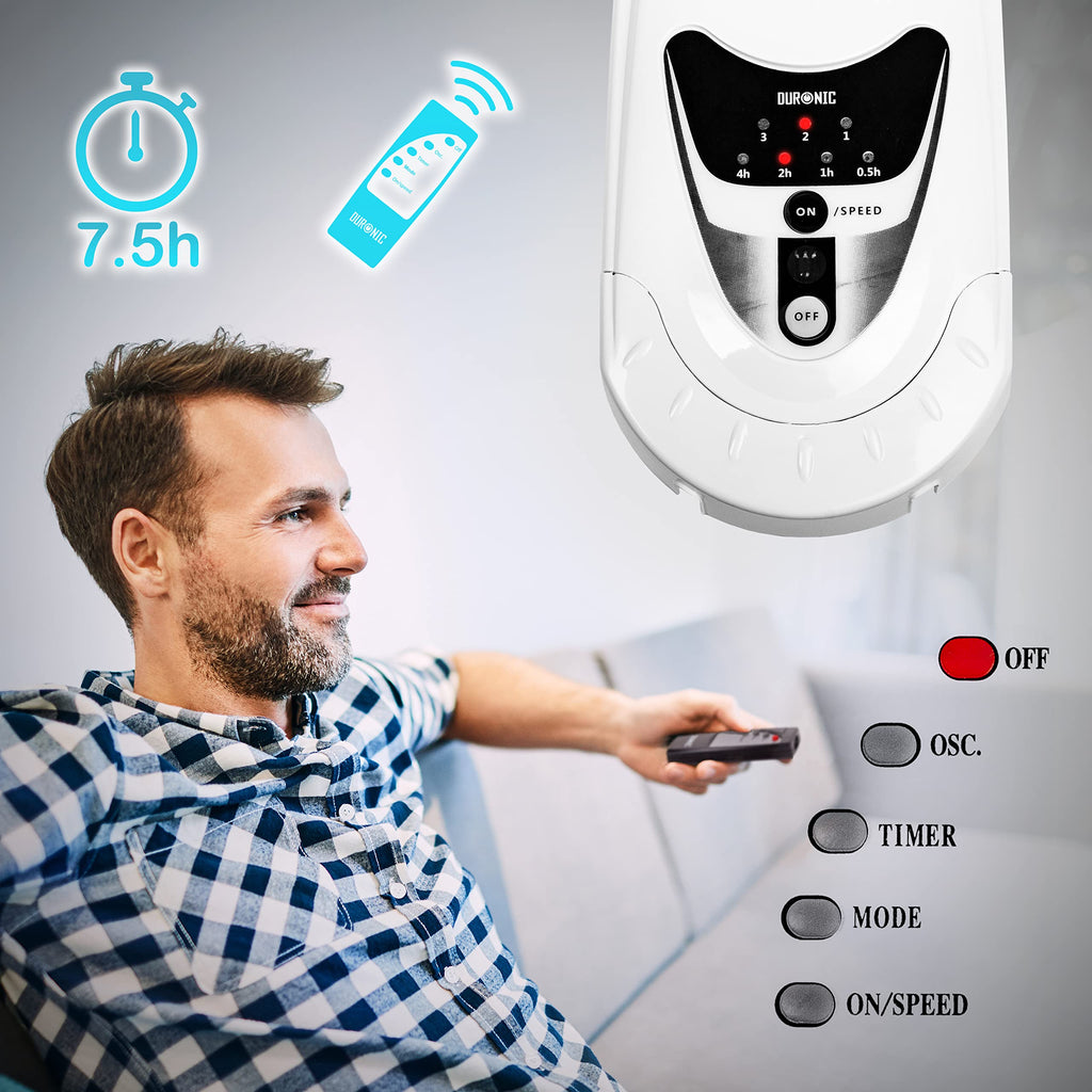 Duronic FN55 Wall Fan | 16" Oscillating 5-Blade Fan with Remote & Timer