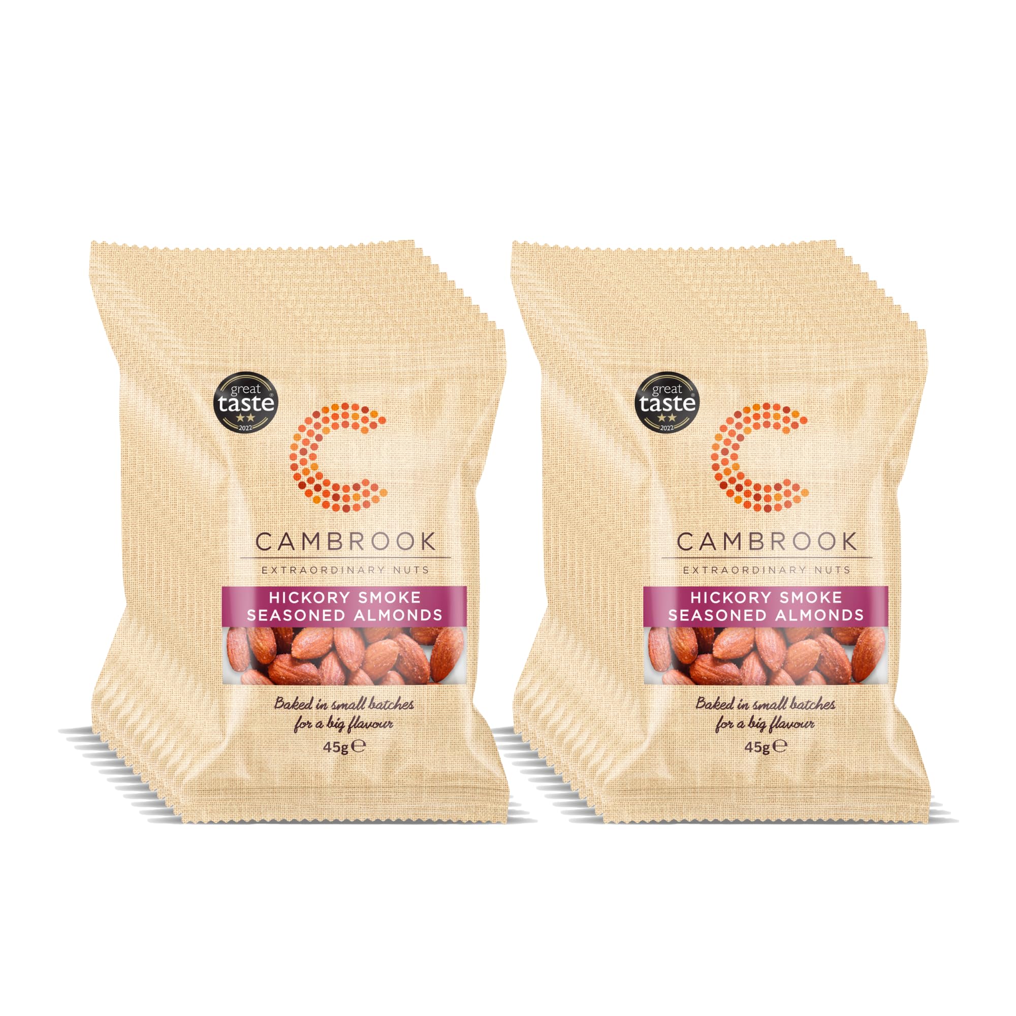 Cambrook Hickory Smoke Seasoned Almonds & Cashews - 45g (Pack of 24)