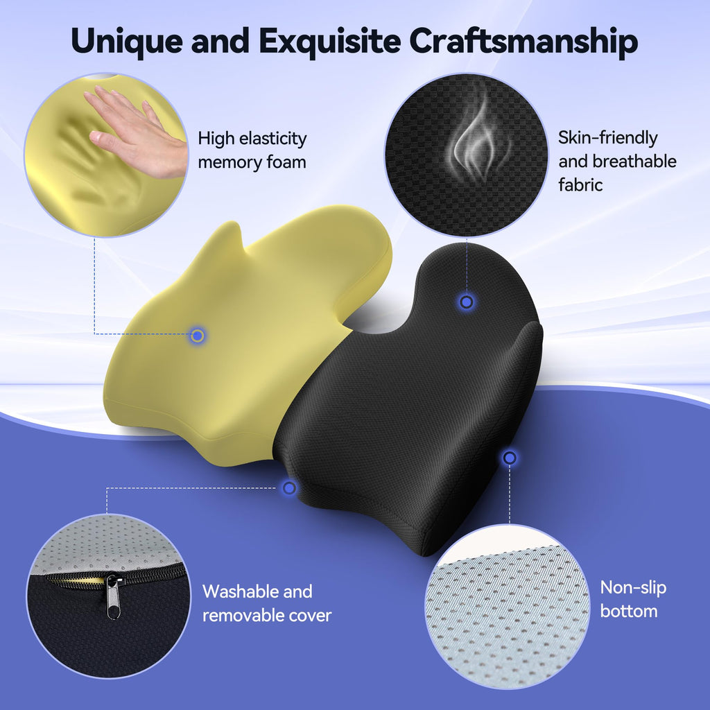 VOXON X-Large Memory Foam Seat Cushion | Ergonomic Coccyx & Sciatica Support